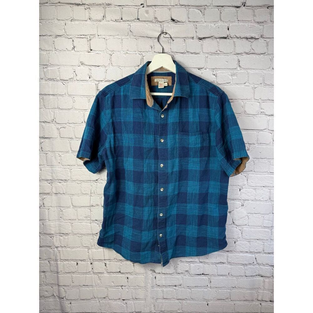 Carbon 2 Cobalt Short Sleeve Casual Button down Shirt Size M D